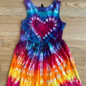 Forever 21 Multicolor Tie-Dye Heart Dress